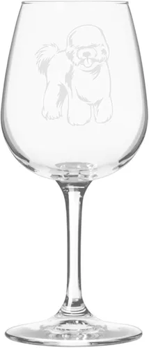 Miniatura 337 de Copa de vino de 12.75 onzas con diseño de perro grabado