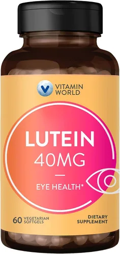 Vitamin World Suplementos de luteína y zeaxantina, 40 mg de luteína, suplemento vegetariano para la salud ocular, una vez al día para ayudar a