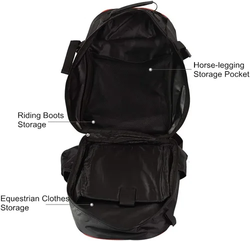 Miniatura 8 de Bolsa profesional para botas de equitación, bolsa de casco, mochila ecuestre unisex, bota inglesa para llevar todas las bolsas con compartimento