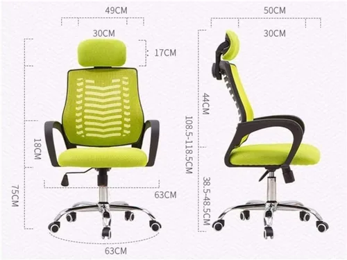 Miniatura 2 de Silla ergonómica de oficina, silla de malla con malla elástica, cojín transpirable, ajuste multifunción