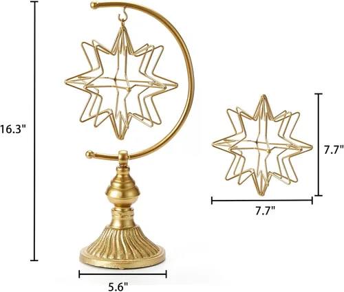 Miniatura 2 de HLQMFHT Escultura abstracta geométrica de metal de 5.6 pulgadas de ancho x 16.3 pulgadas de alto sobre base de hierro fundido, escultura geométrica