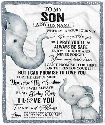 Miniatura 11 de Manta Personalizada "To My Son" de Mamá y Papá Regalos para Hijo que Va a la Universidad Cumpleaños Graduación Navidad Regalo Personalizado Manta