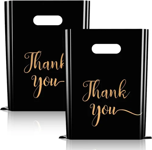 Miniatura 7 de Bolsas de agradecimiento para mercancía 30 unidades, grandes 12 x 15 pulgadas, bolsas de compras de plástico para venta al por menor, resistentes al