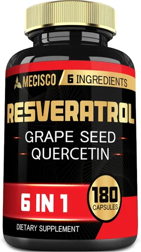 Miniatura 9 de Mecisco Suplemento de resveratrol trans con semilla de uva, cardo mariano y más - Resveratrol - 6 soportes herbales para el sistema inmunológico