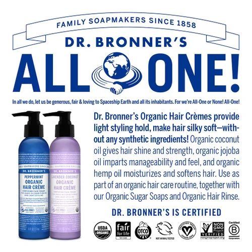 Miniatura 6 de Acondicionador de pelo y crema de peinar Dr. Bronner de lavanda y coco, crema, 6 onzas líquidas