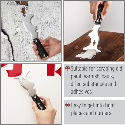 Miniatura 5 de Bates - Raspador de pintura, herramienta de pintor 10 en 1, raspadores de pintura para madera, herramienta de pintores, cuchillo de pintor, raspador
