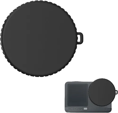 Protector de lente para DJI Osmo Action 6, protector de lente de silicona con agujero de cordón antipérdida, a prueba de polvo, resistente a los