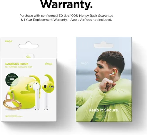 Miniatura 9 de elago Funda de gancho para auriculares compatible con Apple AirPods 2 y 1 o EarPods, diseño ergonómico, construcción duradera, acceso completo