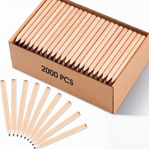 Yexiya Lápices de golf a granel, mitad 2 HB 3.5 preafilados hexagonales de madera amarilla, mini lápices para recuerdos de fiesta, niños, escuela,
