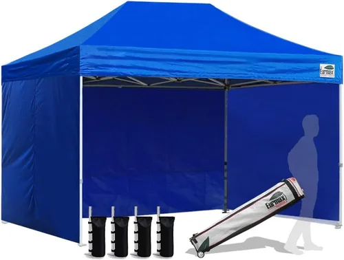Miniatura 92 de Eurmax Tienda de campaña desplegable de 8 x 8 de Estados Unidos, con bolsa rodante patentada sin puntas, 4 paredes extraíbles con cremallera, toldo