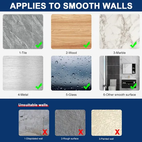 Miniatura 5 de NearMoon - Toallero de barra autoadhesivo para baño de acero inoxidable, estante cuadrado de pared para colgar toallas, estilo contemporáneo