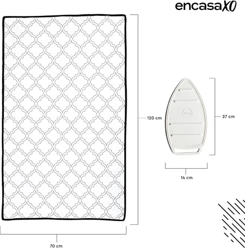 Miniatura 4 de Encasa XO - Almohadilla de planchado (grande 122 cm x 71 cm) con acolchado de 3 mm y soporte de plancha de silicona para prensado al vapor sobre