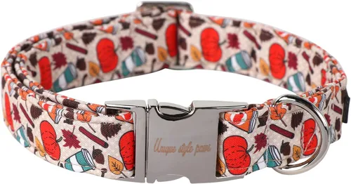Miniatura 64 de Unique style paws - Collar para perro con hebilla de metal, naranja, duradero, lindo collar para perros pequeños, medianos y grandes