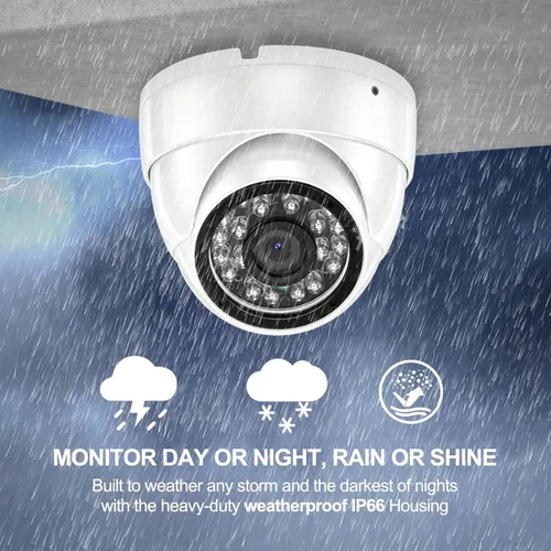 Miniatura 5 de Cámara de seguridad CCTV de 1080p 2MP, 4 en 1 (TVI/AHD/CVI/960H analógica) cámara de seguridad interior con lente fija de 0.110 in