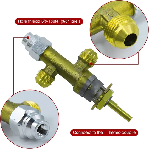 Miniatura 7 de MENSI Kit de válvula de control de seguridad de baja presión para chimenea de gas propano GLP, fogata, falla de llama, con ajuste