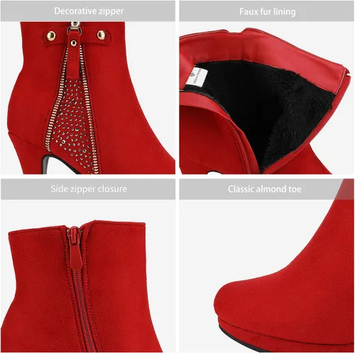 Miniatura 4 de Dream pairs - Botines altos de tacón grueso para mujer