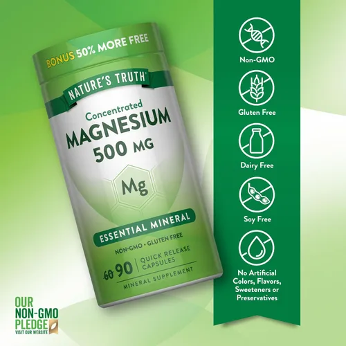 Miniatura 3 de Cápsulas de óxido de magnesio de 500 mg 90 unidades Suplemento de alta resistencia sin OMG y sin gluten por Nature's Truth
