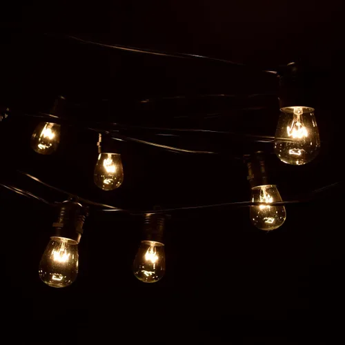 Miniatura 3 de Hometown Evolution, Inc. Cadena de luces comerciales E26 con cable de calibre 16 (S14 bombillas transparentes de 11 W, 100 pies 50 zócalos)
