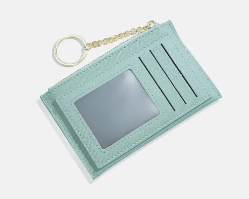 Miniatura 2 de Cartera delgada para mujer con monedero y tarjetero de crédito, cartera con llavero para mujer, Verde, Classic
