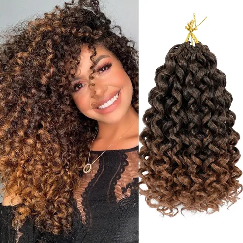 Miniatura 55 de 7 paquetes de cabello rizado de ganchillo GoGo de 6 pulgadas, pelo corto, para mujeres, rizos de playa, trenzas de ganchillo de torsión profunda