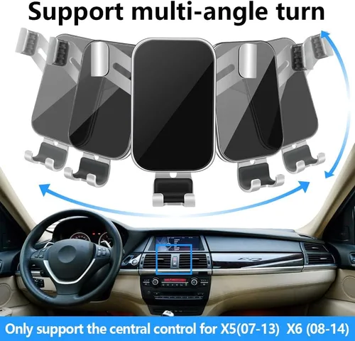 Miniatura 5 de LUNQIN - Soporte para teléfono de coche para BMW X5 X5M 2007-2013 y BMW X6 X6M 2008-2014, accesorios para interiores de automóvil, mejor soporte