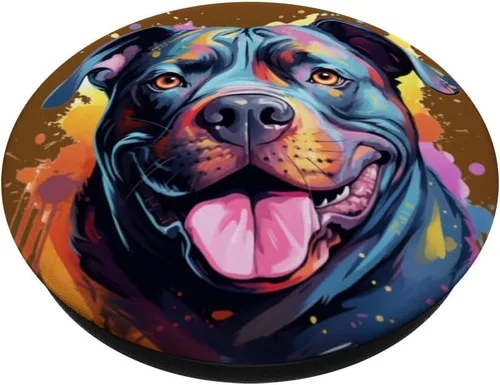 Miniatura 2 de American Bully Portrait Arte de retrato en color PopSockets Standard PopGrip