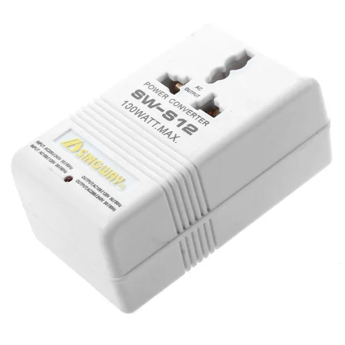 Miniatura 2 de SINGWAY 100W 110V/120V a 220V/240V Step-Up&Down convertidor de voltaje transformador de viaje blanco