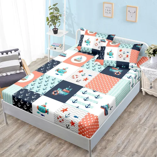 Miniatura 9 de HOSIMA Juego de ropa de cama de 3 piezas para niños, color negro, tamaño individual, sábana bajera ajustable de ajolote de dibujos animados, vida