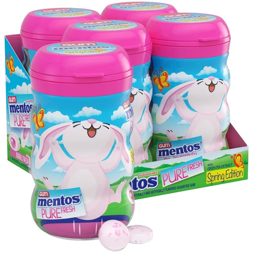 Miniatura 8 de Mentos Pure Fresh - Goma de mascar sin azúcar con xilitol, dulces de Pascua a granel, sabor Watermelon, 200 unidades (paquete de 4)