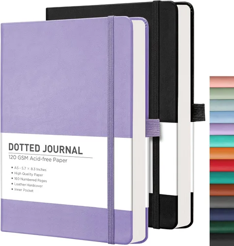 Miniatura 19 de RETTACY Cuaderno rayado, 2 paquetes, 192 páginas numeradas por paquete, tamaño A5 mediano (5.7 x 8.3 pulgadas), para hombres y mujeres, escritura