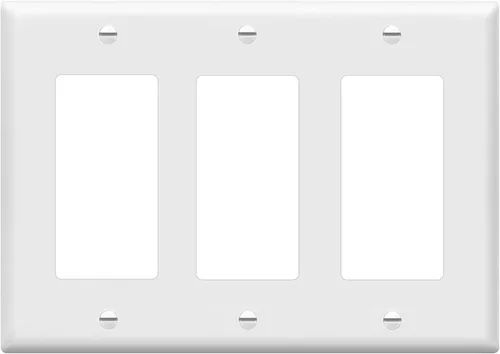 Miniatura 15 de ENERLITES Placa de pared decorativa para interruptor de luz o tomacorriente, acabado brillante, tamaño 3-Gang 4.50" x 6.38", policarbonato Negro