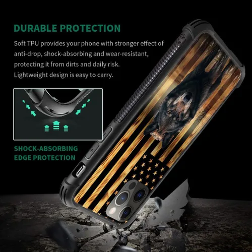 Miniatura 2 de DAIZAG Compatible con iPhone 13 Pro Max, Funda de TPU Protectora Anti-Arañazos Todo En Uno, Fundas para Hombre Mujer - Motivo de Madera Americana