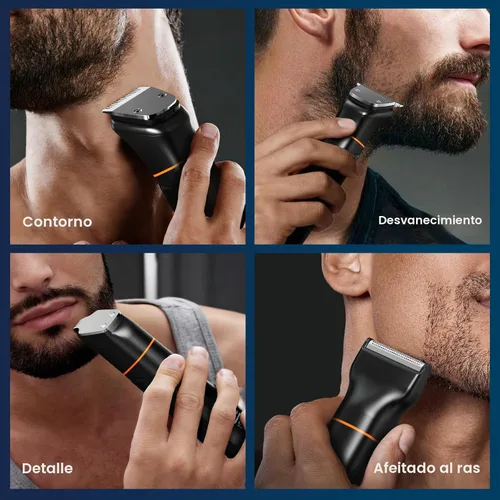 Miniatura 7 de MAXGROOM - Cortadora de barba 6 en 1 para hombres, afeitadora eléctrica inalámbrica impermeable, kit de aseo para bigote, cabello, cara, nariz