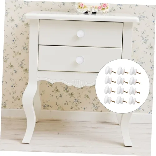 Miniatura 3 de Uonlytech Perillas blancas para puertas de gabinete, pomos de madera para gabinetes, tiradores de cajón, armario de cocina, armario de cocina