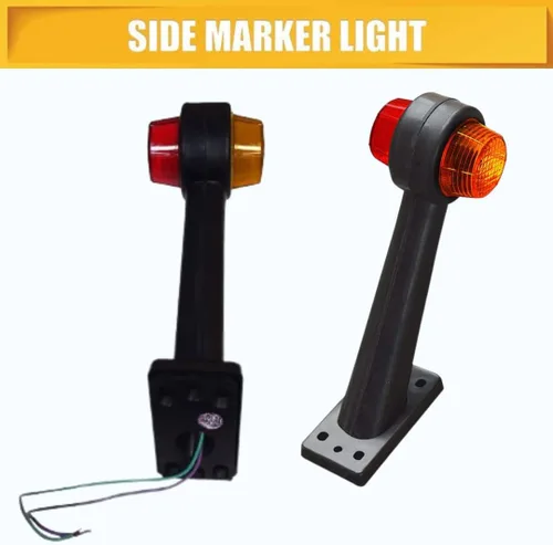 Miniatura 9 de Luces de marcador laterales de remolque, 4 marcadores laterales de goma, luz roja/ámbar, lámpara de contorno de 12 V para camión, caravana, Kenworth