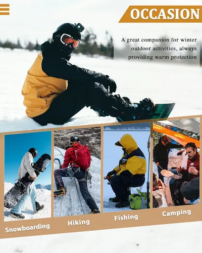 Miniatura 7 de WAHYI Men's Winter Thermal Jacket Waterproof Windproof Heat Reflective Lining Coat Outdoor Skiing Hiking Freezer Jackets