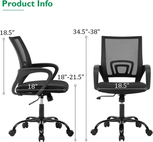 Miniatura 8 de PayLessHere Juego de escritorio y silla de oficina en casa de 32 pulgadas, escritorio para computadora de 32 pulgadas con silla de oficina Negro