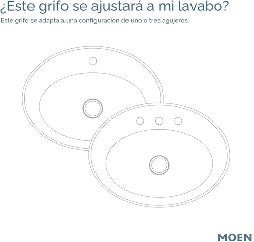 Miniatura 4 de Moen Revyl - Grifo cromado de un solo agujero con una manija para fregadero de baño moderno con plato de cubierta opcional y montaje de desagüe