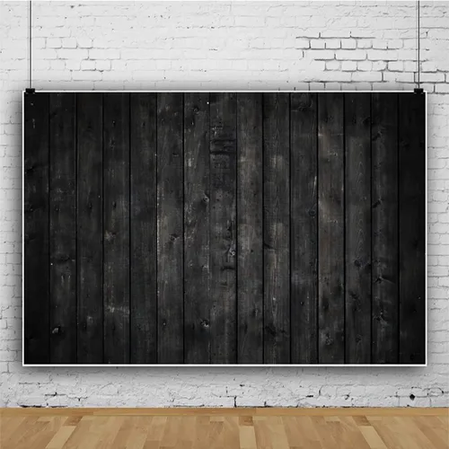 Miniatura 3 de Telón de fondo de fotografía de pared con textura de madera oscura de 5 x 3 pies, estilo vintage, retro, negro, tablero de madera negra, fondo