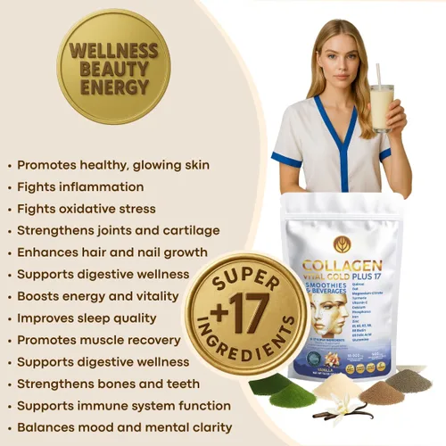 Miniatura 9 de Vital Life - Polvo de péptidos de colágeno – Colágeno hidrolizado con fórmula BioSynergy y 17 súper ingredientes, sabor a vainilla, 16 onzas, apoya