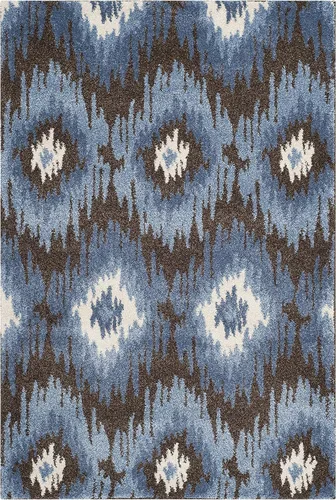 Miniatura 3 de SAFAVIEH Retro Collection - Alfombra decorativa de 3 x 5 pies, marrón oscuro y azul, diseño abstracto moderno, no desprende pelusa y de fácil
