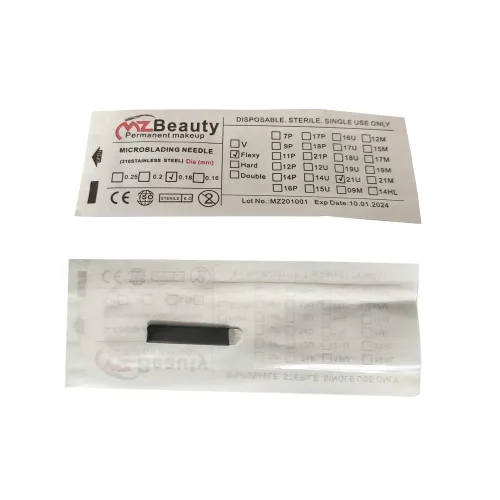 Miniatura 12 de Nano 0.007 in Microblading Agujas Piercing Tatuaje Aguja Microblade para Maquillaje Permanente Microblading (Diámetro 0.007 in, 14U-Shape)