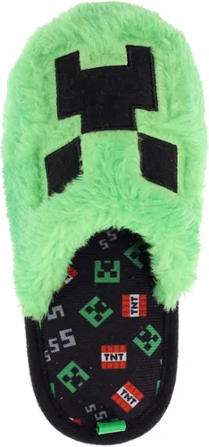 Miniatura 4 de Minecraft Pantuflas familiares unisex novedosas de felpa verde enredadera para hombre mujer niño pequeño niño grande Verde Creeper