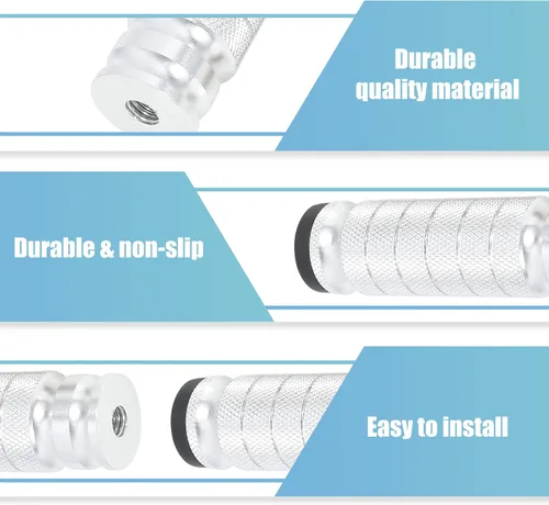 Miniatura 4 de F Fierce Cycle 1 par de reposapiés de aluminio de 6 mm para motocicleta, conjunto trasero, reposapiés, estribo, reposapiés para moto, tono plateado