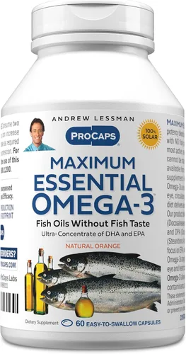 Miniatura 16 de ANDREW LESSMAN Maximum Essential Omega-3 Sin Sabor, 30 Cápsulas Blandas - Aceite de Pescado Omega-3 Ultra-Puro 1200 mg-DHA Alto, Suplemento Sin