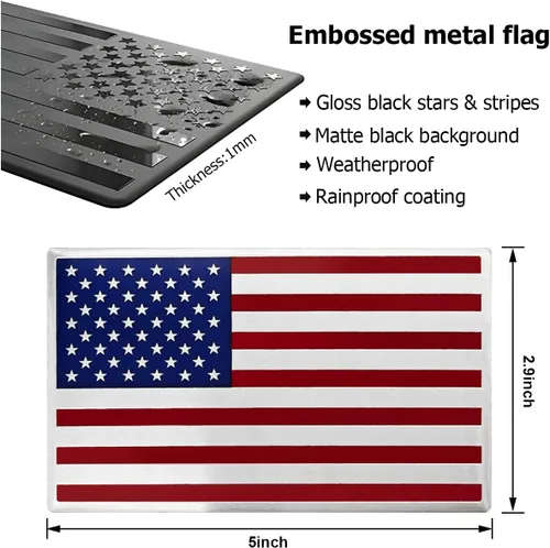 Miniatura 2 de BESULEN Calcomanías para automóvil con bandera estadounidense, paquete de 2 calcomanías de bandera de Estados Unidos de 5 x 3 pulgadas, calcomanías