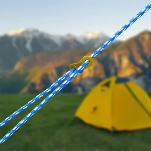 Miniatura 6 de GEERTOP Paquete de 6 cables de 0.197 in de Guy Lines ultraligeros con tensor de ajuste de aluminio, cuerdas para acampar al aire libre, lona de Azul