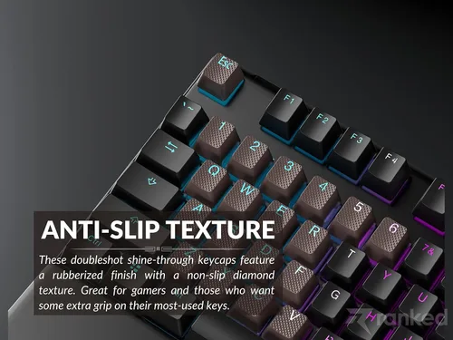 Miniatura 5 de Conjunto de teclas de goma Ranked Doble disparo translúcido Perfil OEM para teclado mecánico de juegos (Café Cuarzo, 23 teclas)