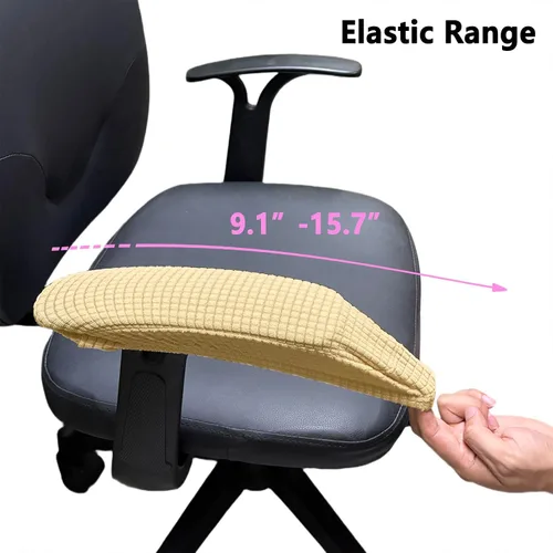 Miniatura 3 de Melaluxe 2 fundas de poliéster extraíbles para reposabrazos de silla de oficina (beige)