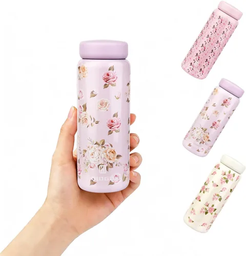 Miniatura 8 de Botella Térmica Pequeña Botella de Agua Aislada al Vacío Mini 200ml/6.8oz Botella de Agua de Acero Inoxidable Térmica para Bebidas Calientes y Frías
